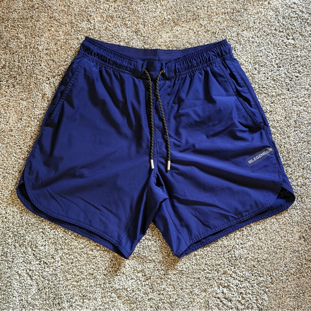 Legends Luka Blue Workout Shorts Lined - 6.5” Inseam - Cell Phone Pocket -